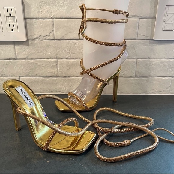 NWT Steve Madden sz 6 Uplift gold metallic heels - Picture 12 of 16
